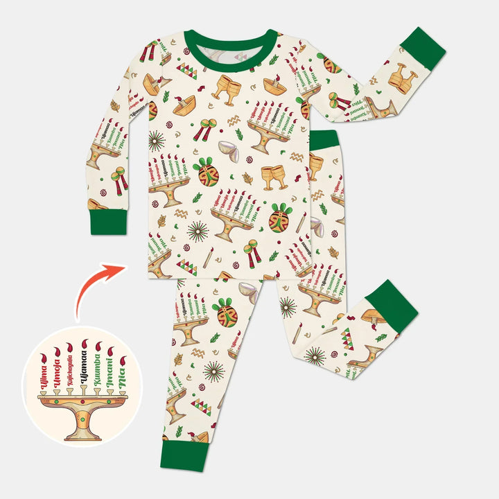 Happy Kwanzaa Bamboo Two Piece Long Sleeve Pajama Set