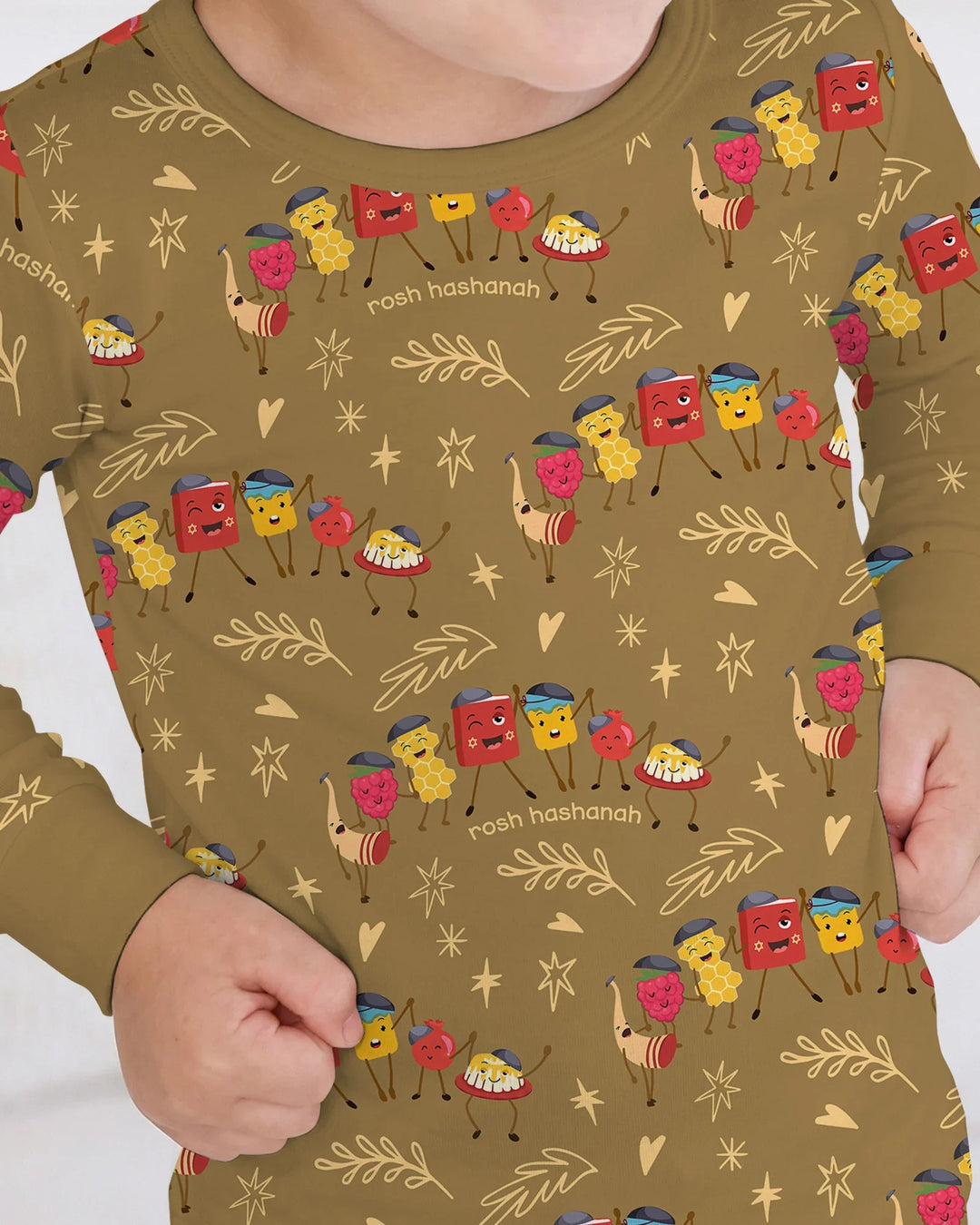 Let's Celebrate Rosh Hashanah Bamboo Two Piece Long Sleeve Pajama Set