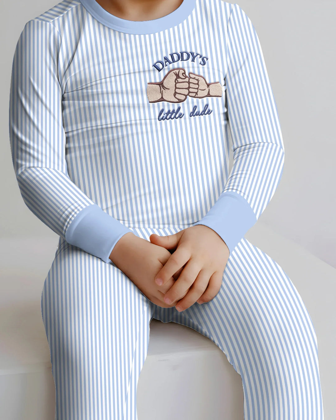 Embroidered Daddy's Little  Bamboo Two Piece Long Sleeve Pajama Set
