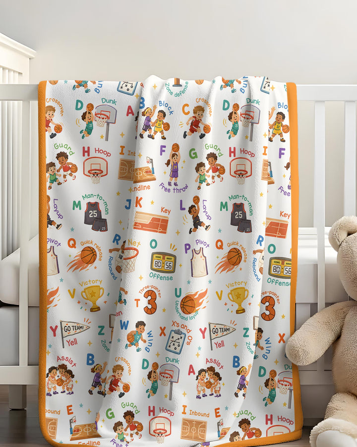 Basketball Alphabet Bamboo Blanket