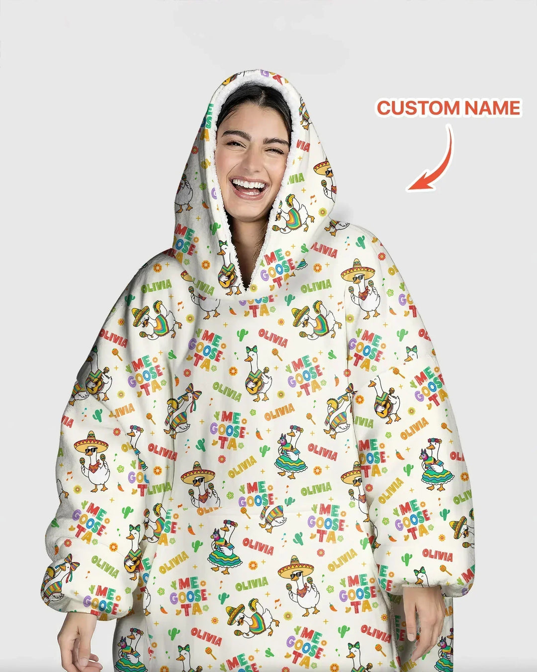 Custom name Me Goose-ta Bamboo Blanket Hoodie