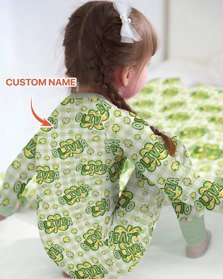 Lucky Shamrock Custom Name Bamboo Convertible Zippy