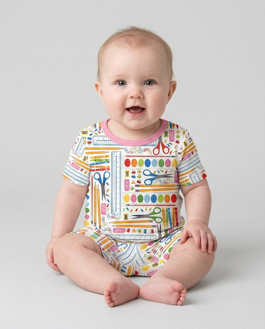 Craft Corner Bamboo Two Piece Short Sleeve Shorts Pajama Set