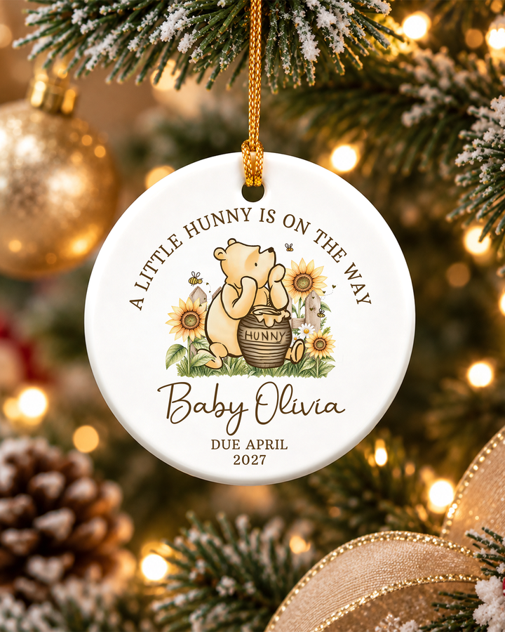 A Little Hunny Is On The Way Ceramic Ornament