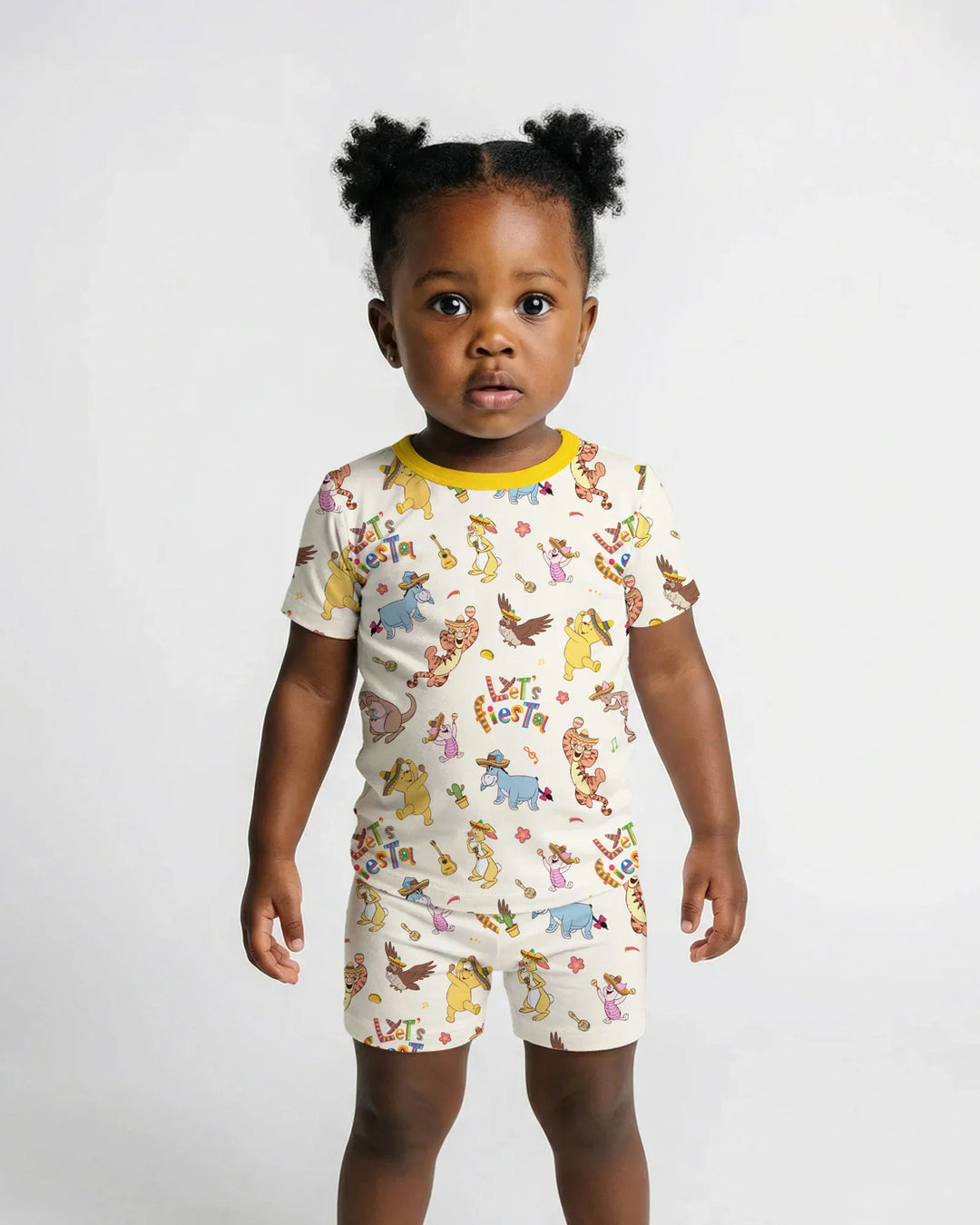 Let's Fiesta Bamboo Two Piece Short Sleeve Shorts Pajama Set