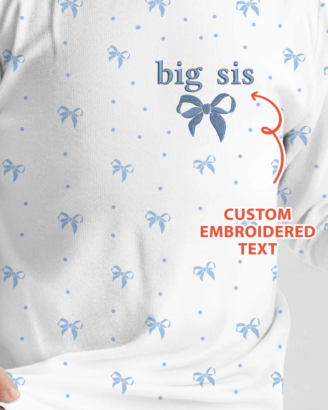 Custom Embroidered Name Mommy and Girls Matching Bamboo Two Piece Long Sleeve Pajama Set