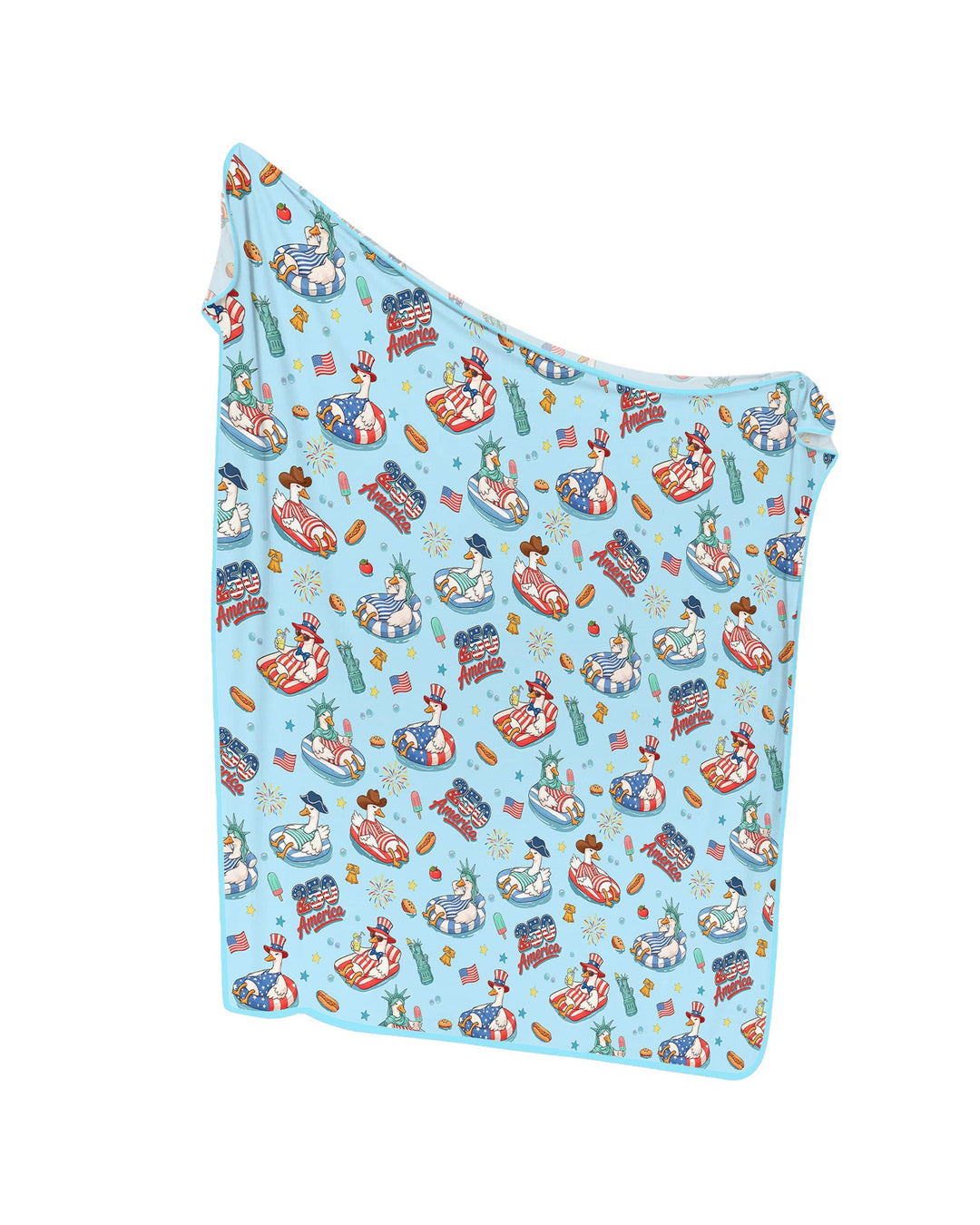 250 America Patriotic Goose Family Matching Bamboo Blanket