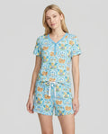 Hamsa Hand Bamboo Women Short Sleeve Short Pajama Set