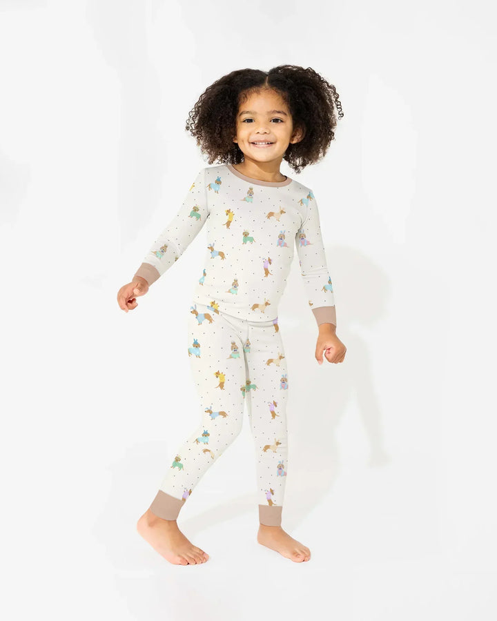 Easter Dachshund Bamboo Two Piece Long Sleeve Pajama Set