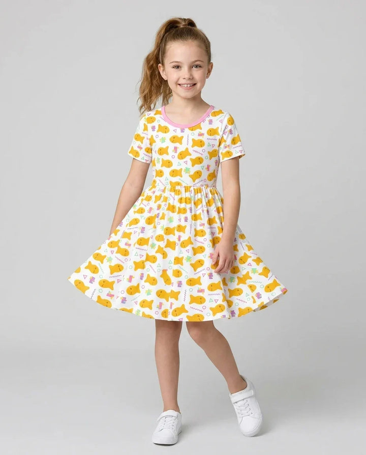 Cheesy Fishies Family Matching Bamboo Twirl Dress