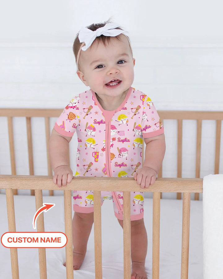 Baseball Mama and Mini Matching Bamboo Shorty Zippy