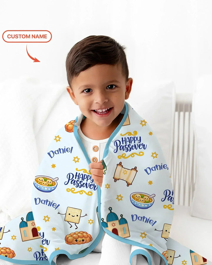 Custom name "Pesach Sameach" Bamboo Blanket