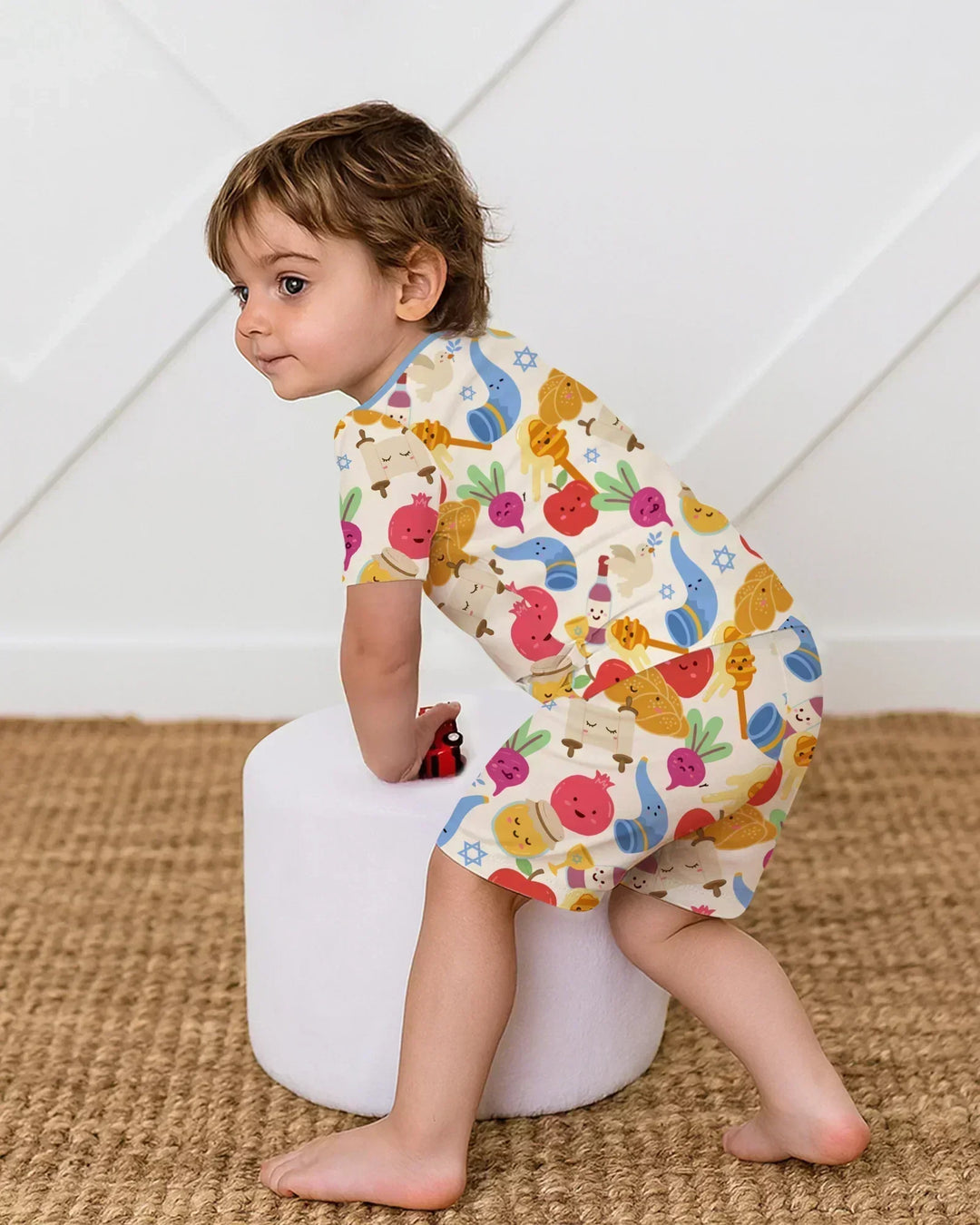 Shana Tova Rosh Hashanah Bamboo Two Piece Short Sleeve Shorts Pajama Set