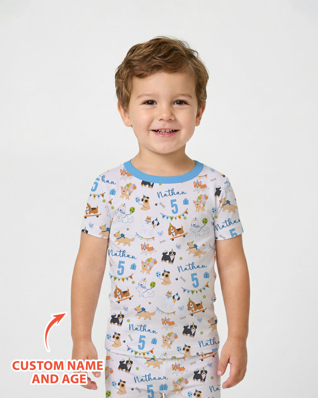 CUSTOM Template Bamboo Two Piece Short Sleeve Pyjamas Set