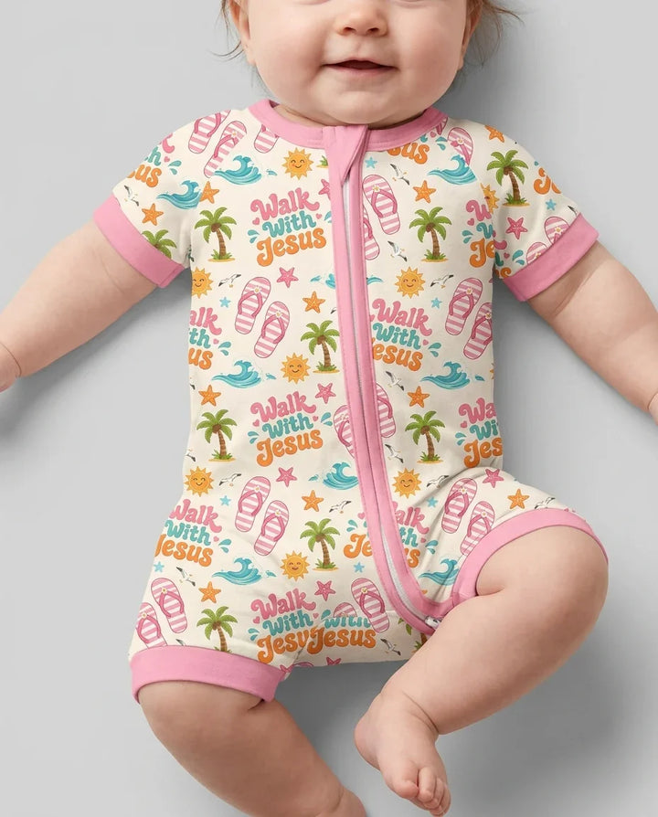 Groovy Summer Walk With Jesus Bamboo Shorty Zippy