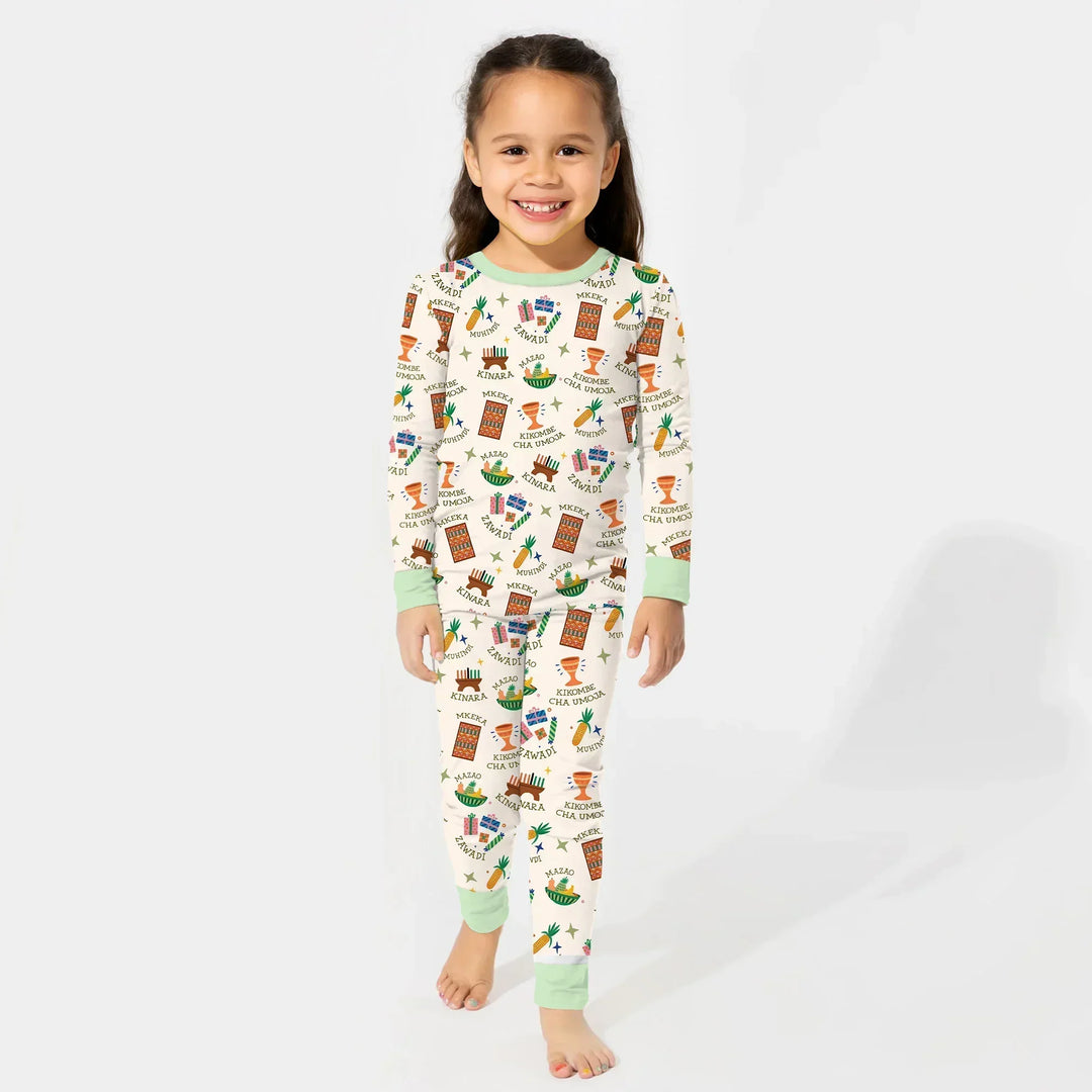 Kwanzaa Spirit Bamboo Two Piece Long Sleeve Pajama Set