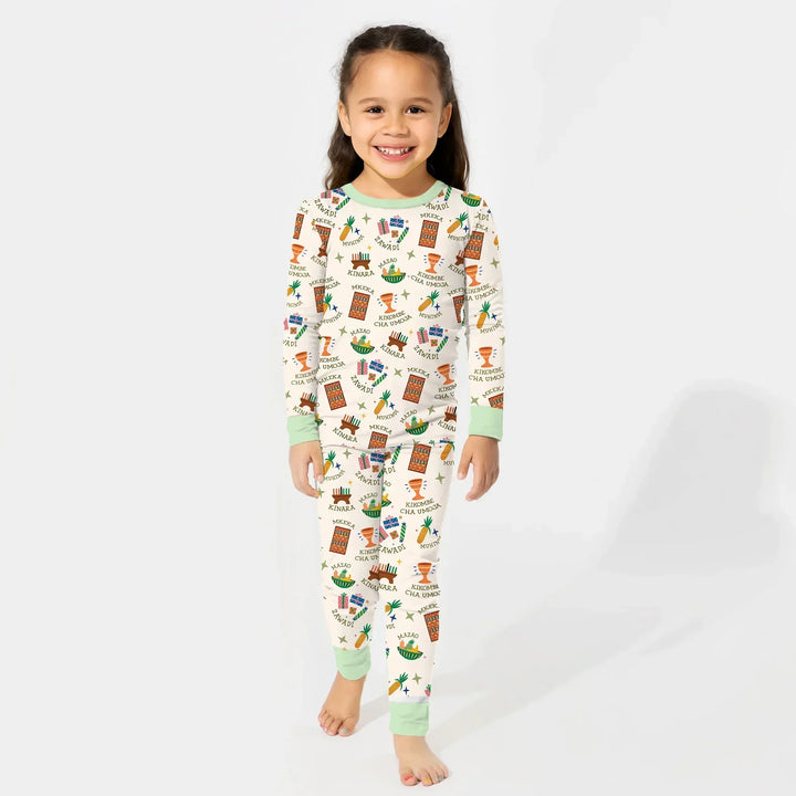 Kwanzaa Spirit Bamboo Two Piece Long Sleeve Pajama Set