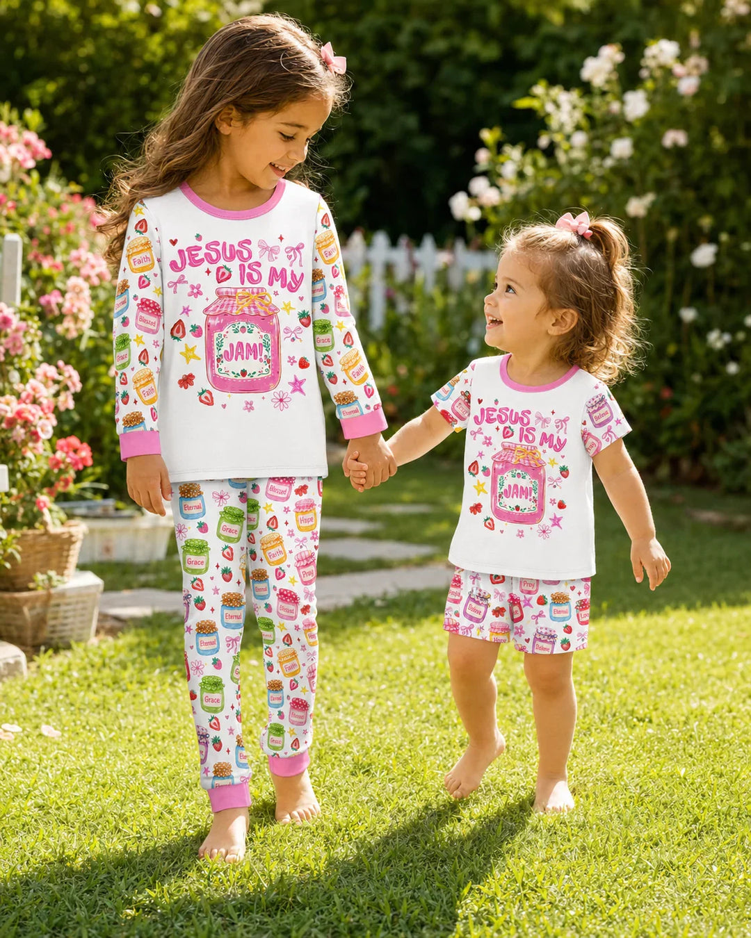 Preppy Summer Jesus Is My Jam Bamboo Two Piece Short Sleeve Shorts Pajama Set