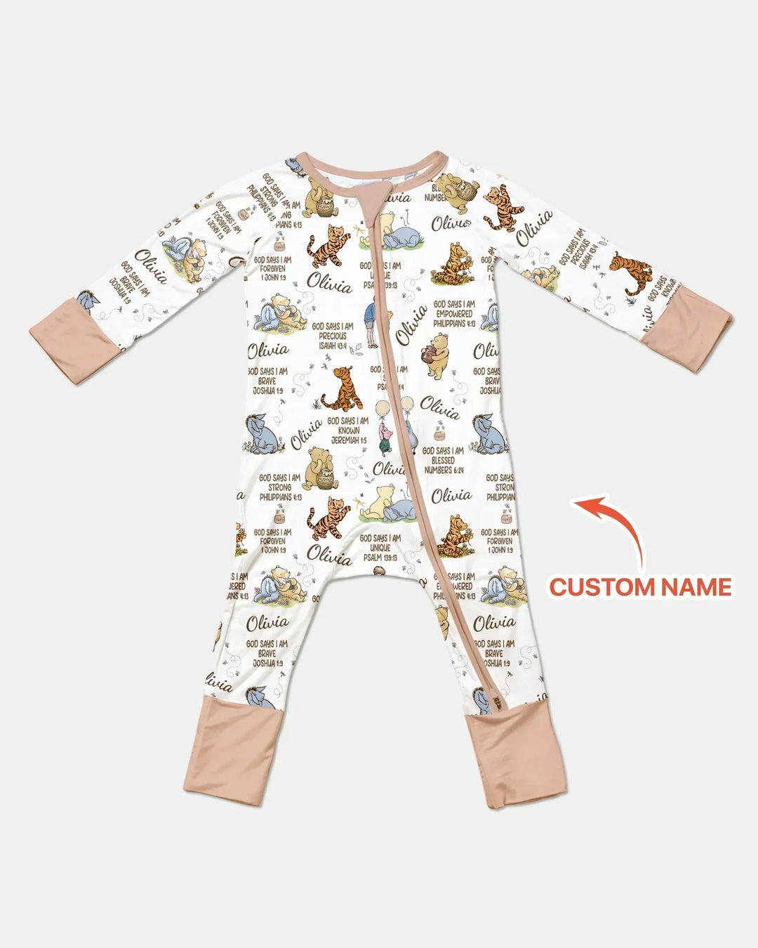 Custom Name God Says I Am Classic Bear Bamboo Convertible Zippy
