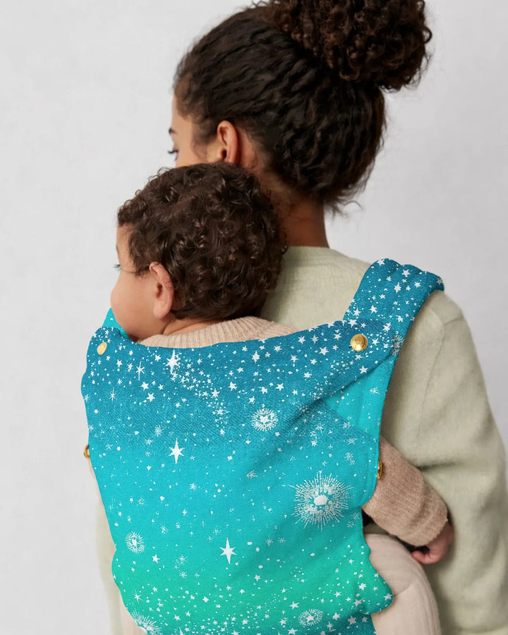Teal Starry Night Sparkle Baby Carrier