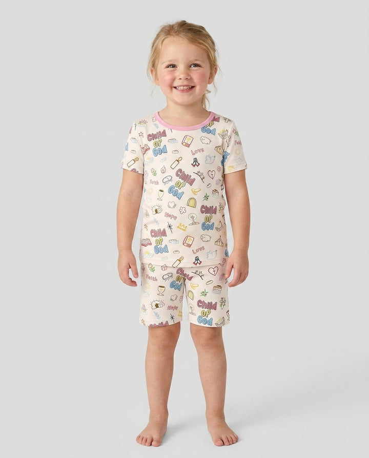 A Child Of God Family Matching Bamboo Two Piece Short Sleeve Shorts Pajama Set