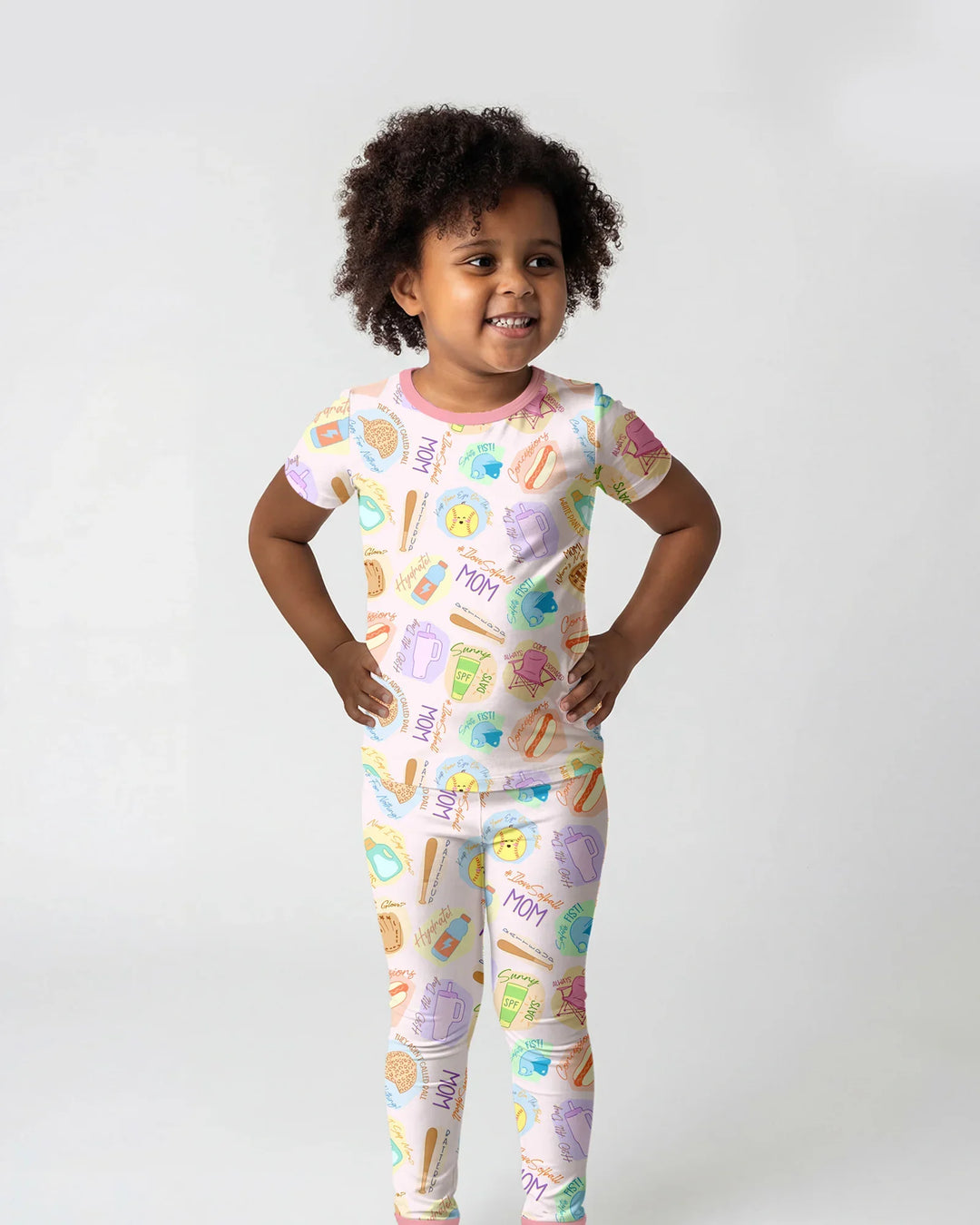 SoftBall Mom Saves The Days Two Piece Short Sleeve Pajama Set