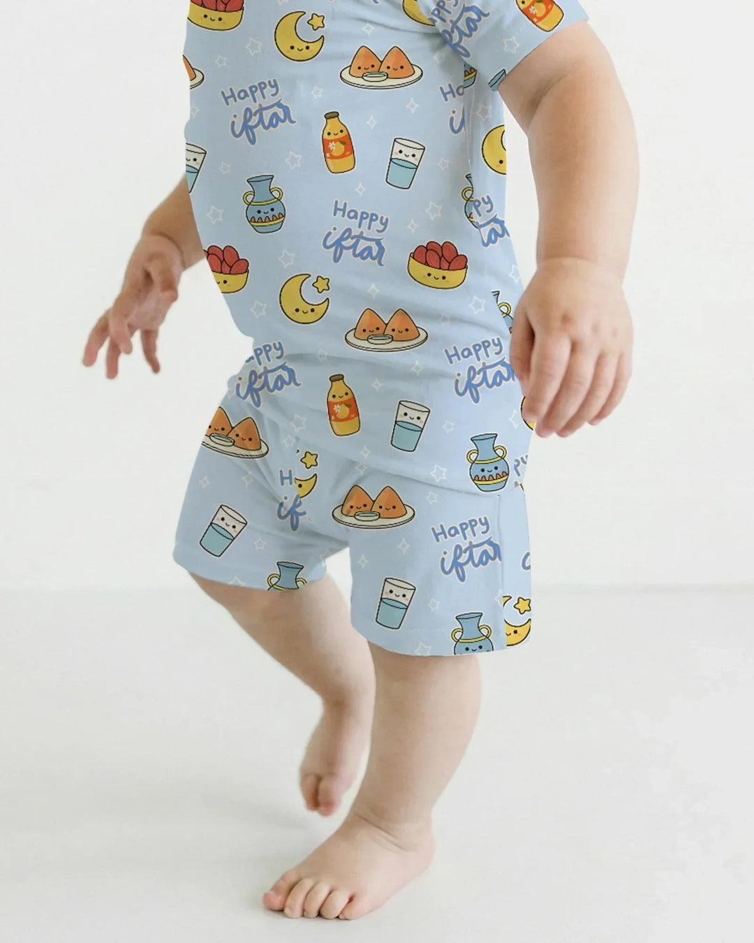 Iftar Party Bamboo Two Piece Short Sleeve Shorts Pajama Set