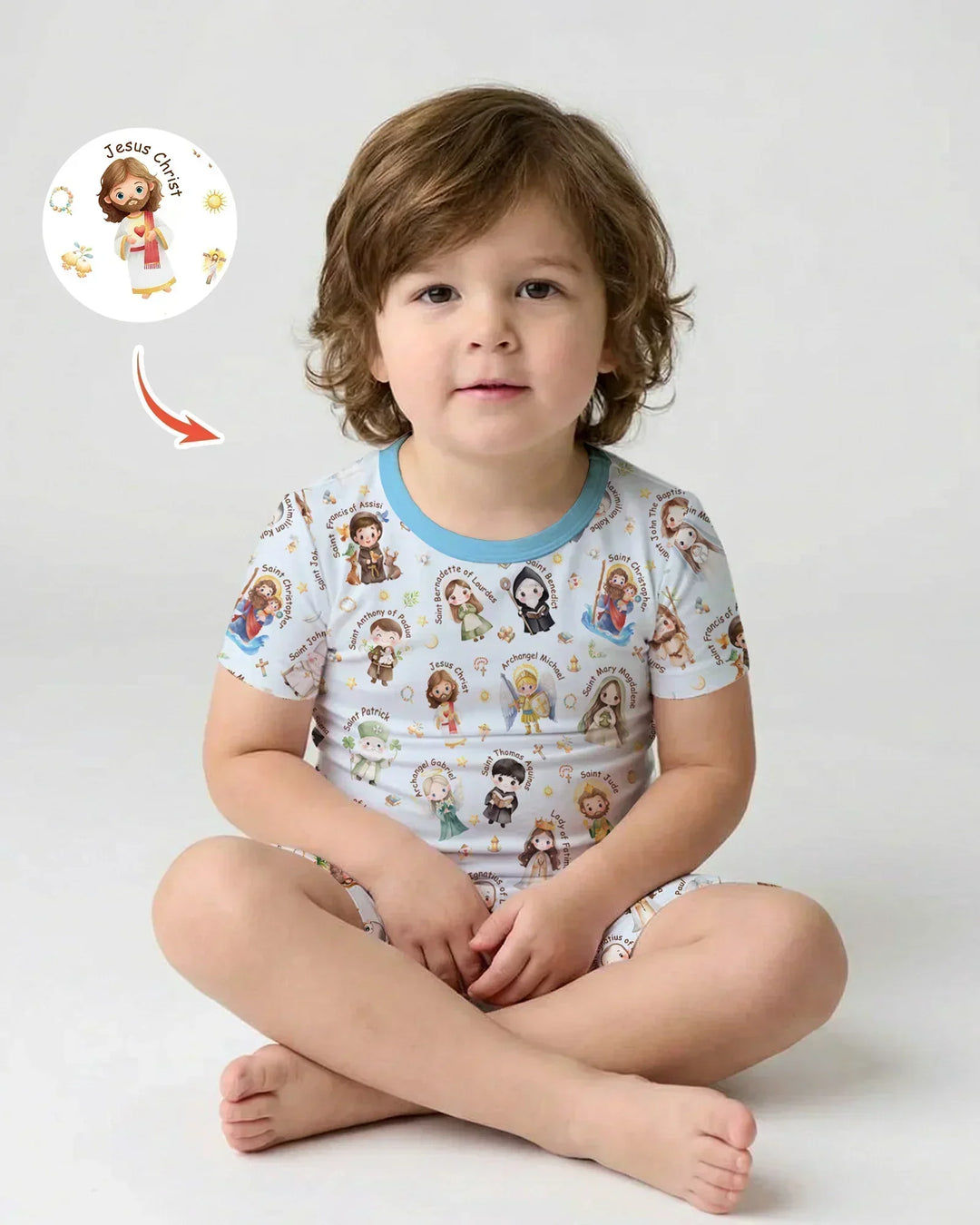 Little Saints Bamboo Two Piece Short Sleeve Shorts Pajama Set