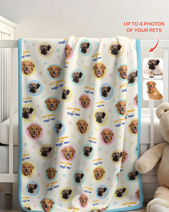 Best Friend Custom Name And Pet Photos Bamboo Blanket