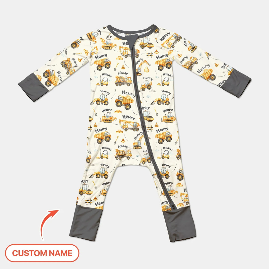 Constructions Machines Custom Name Bamboo Convertible Zippy