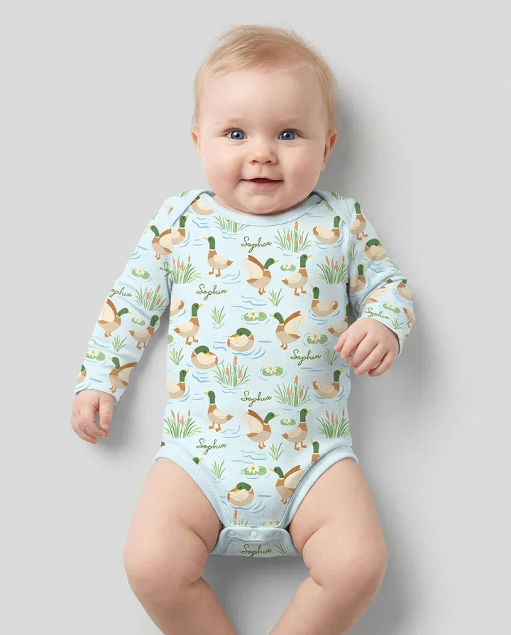Personalized Mallard Duck Bamboo Bodysuit