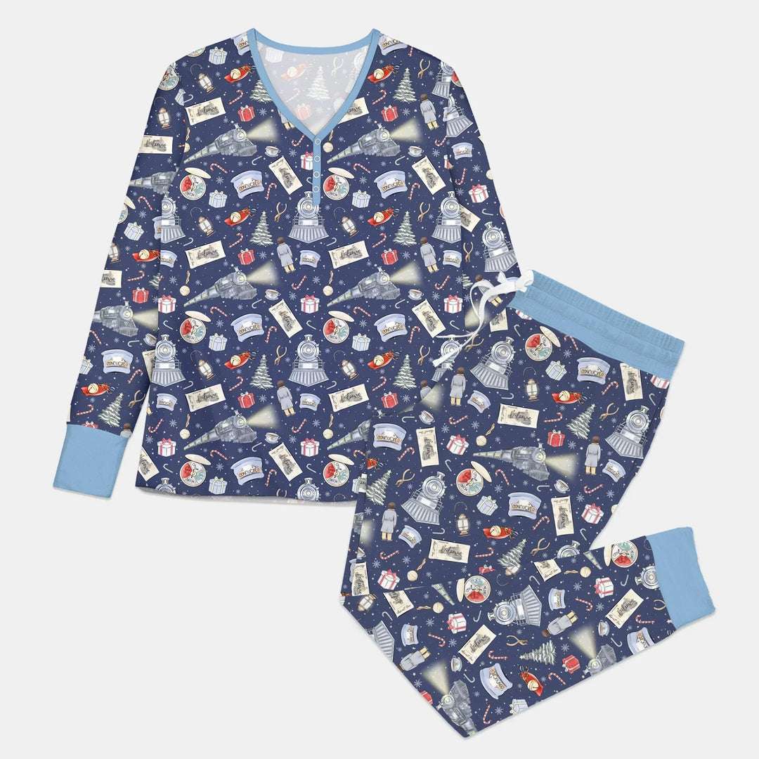 Christmas Train Bamboo Women Pajama Set
