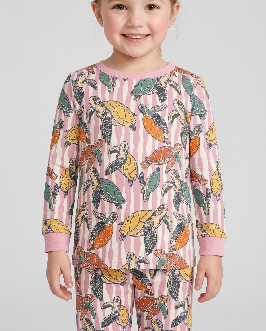 Turtle Bay Family Matching Bamboo Two Piece Long Sleeve Pajama Set