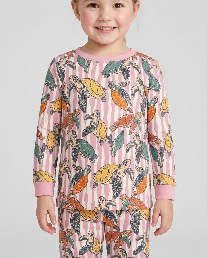 Turtle Bay Family Matching Bamboo Two Piece Long Sleeve Pajama Set