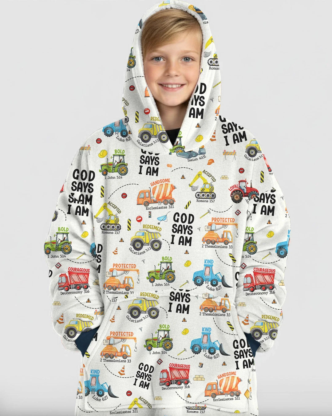 God Says I Am Boy Bamboo Blanket Hoodie