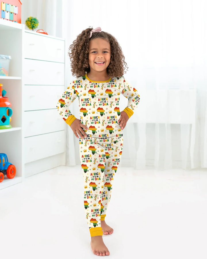 Africa It's In My DNA Bamboo Two Piece Long Sleeve Pajama Set