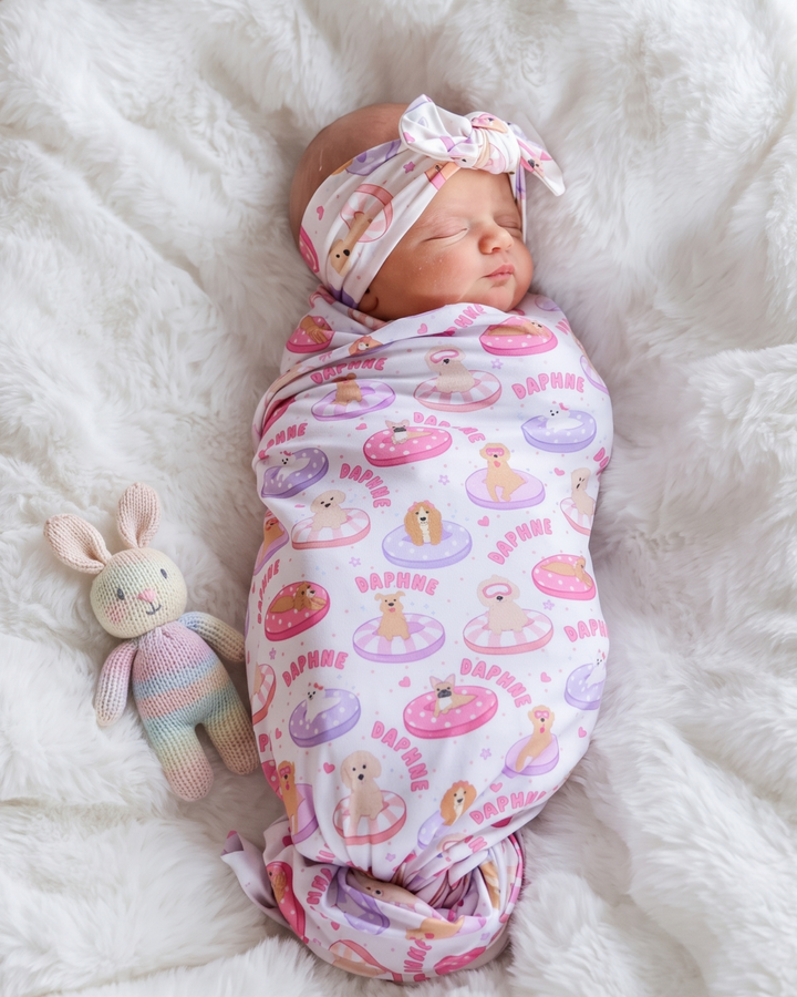 Puppy Playland Bamboo Swaddle Blanket