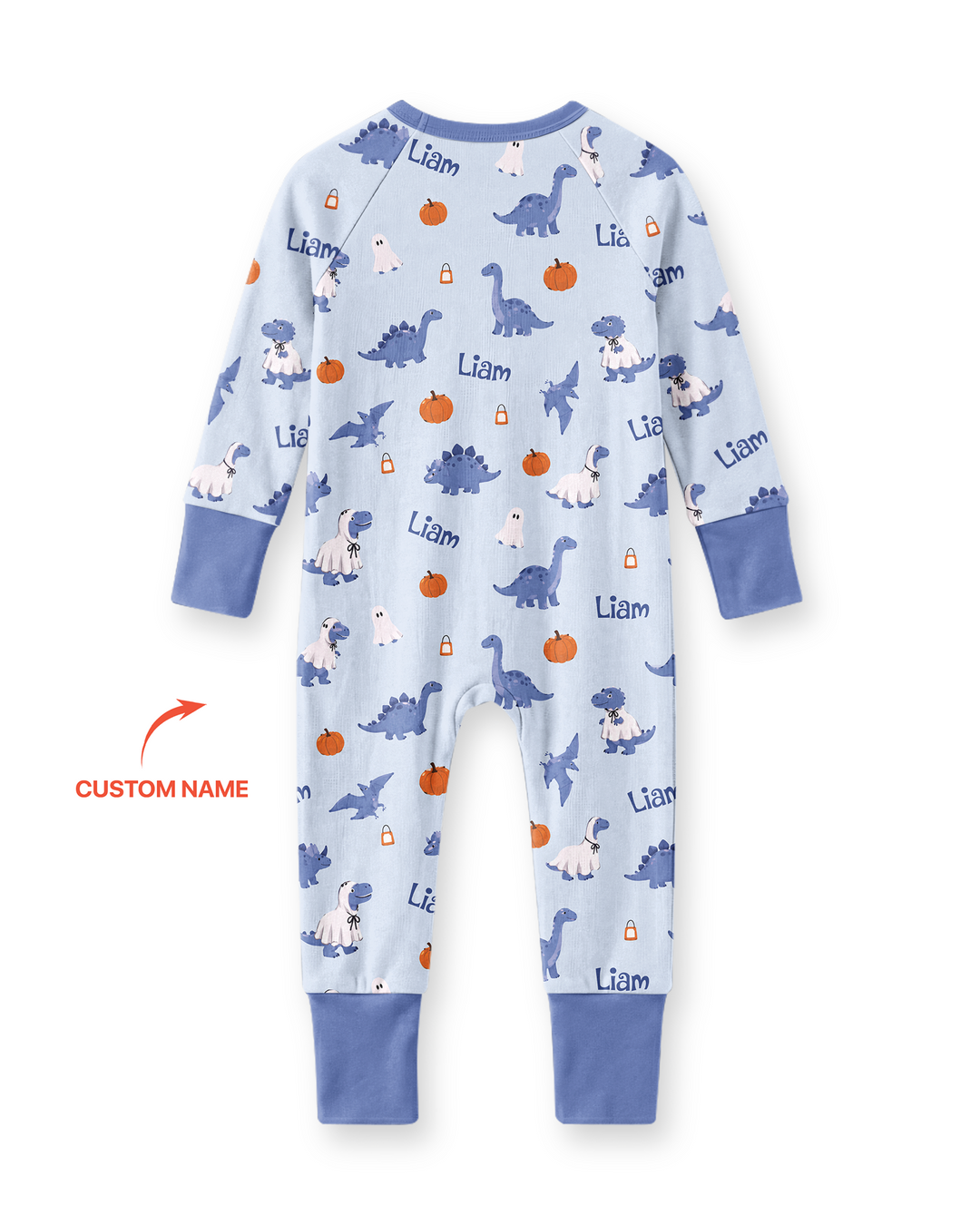 Custom Name Spooky Dinosaur Halloween - Personalized Bamboo Convertible Zippy