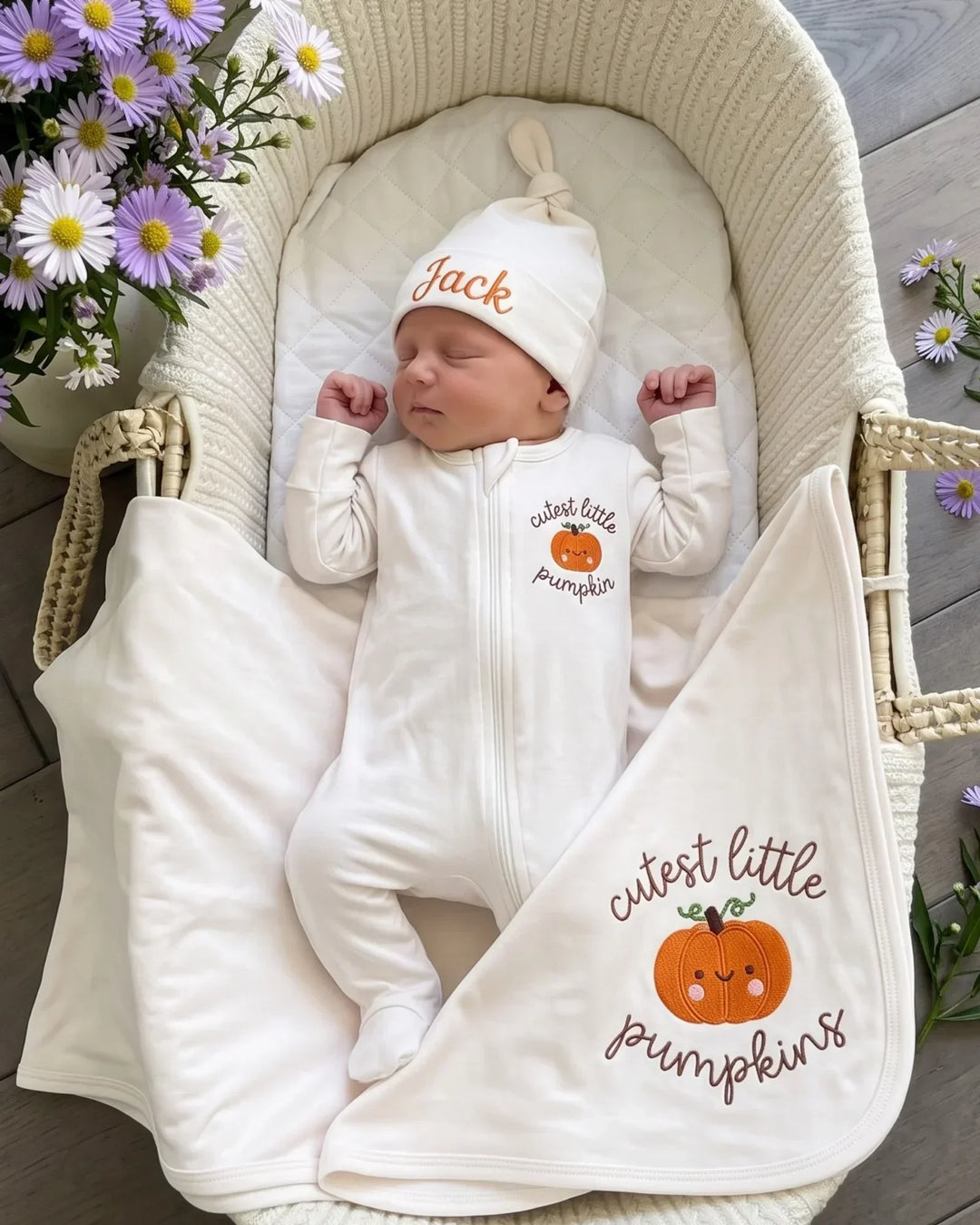 Personalized Cutest Little Pumpkin Embroidered Bamboo Hat