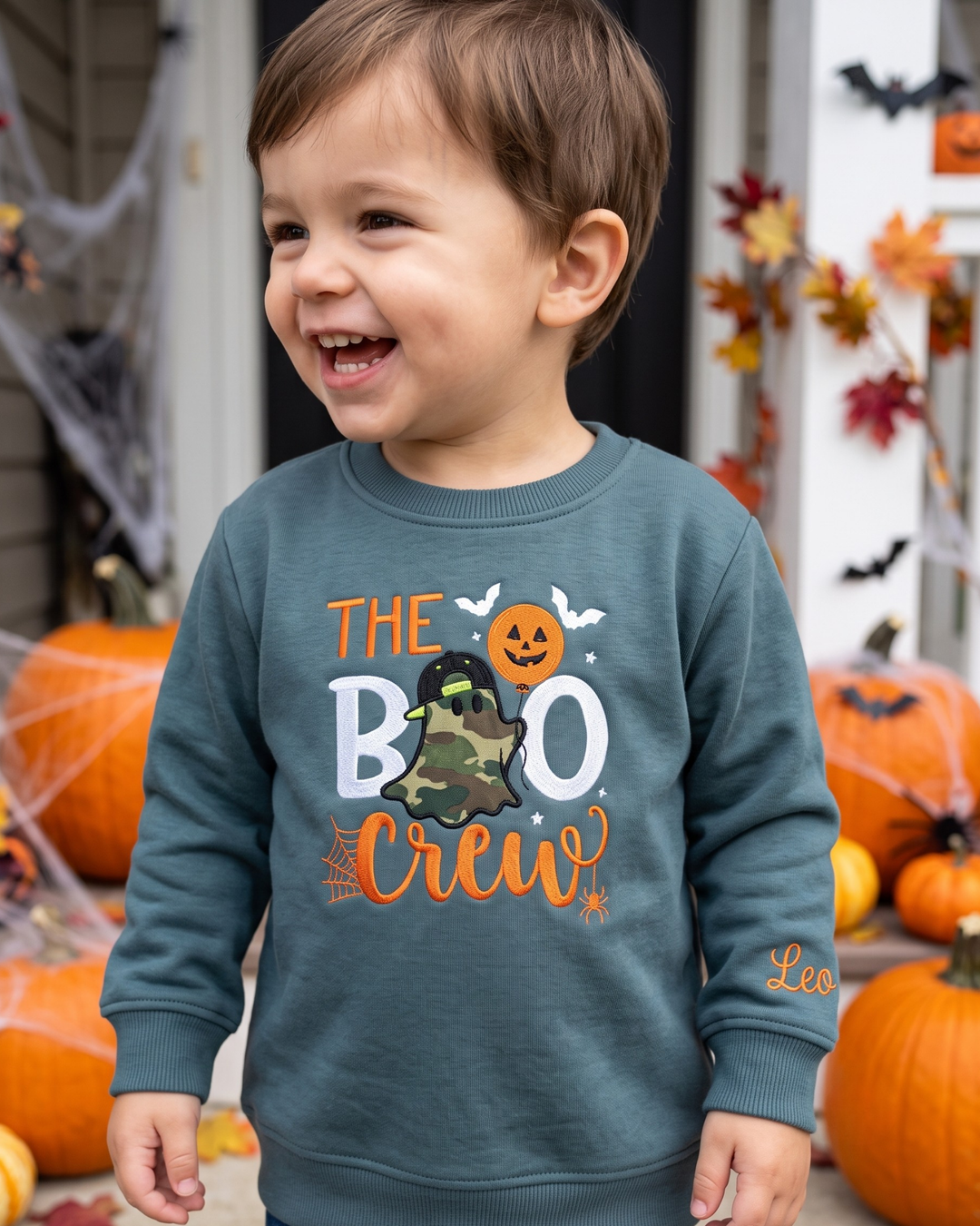 The Boo Crew Applique Embroidered Bamboo Crewneck Sweatshirt