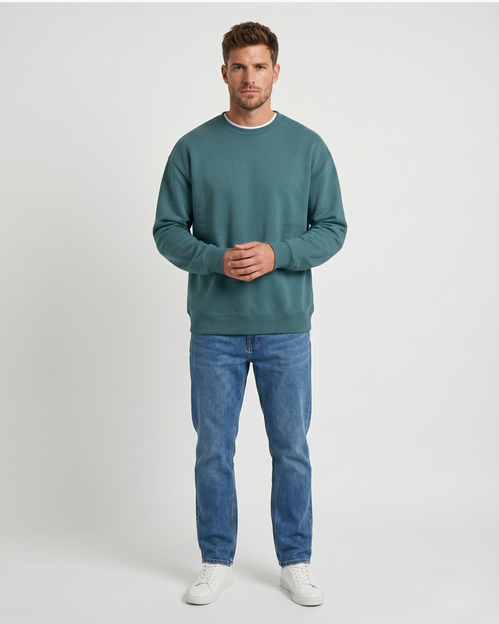 Solid Color Bamboo Adult Crewneck Sweatshirt