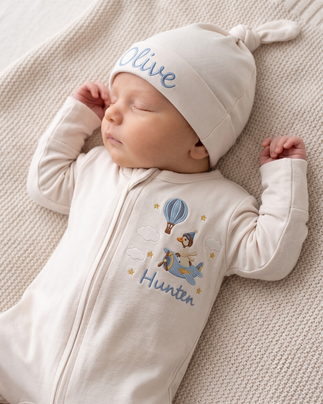 Custom Name Little Aviator Adventure Embroidered Bamboo Hat