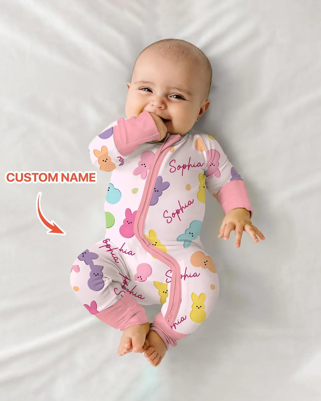 Personalized Easter Bunnies Family Matching Bamboo Convertible Zippy
