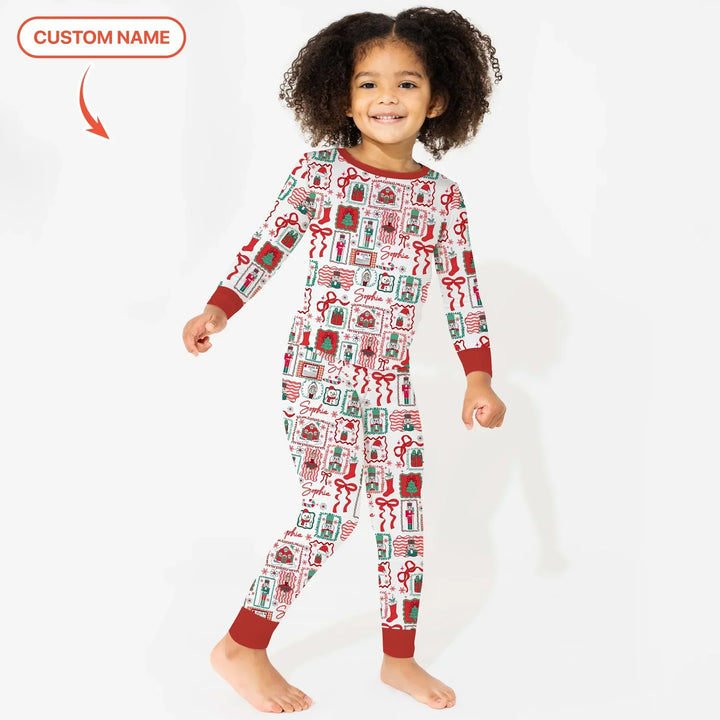 Personalized Nutcracker Parade Two Piece Long Sleeve Pajama Set , Personalized Nutcracker Parade Two Piece Long Sleeve Pajama Set - 12-18M