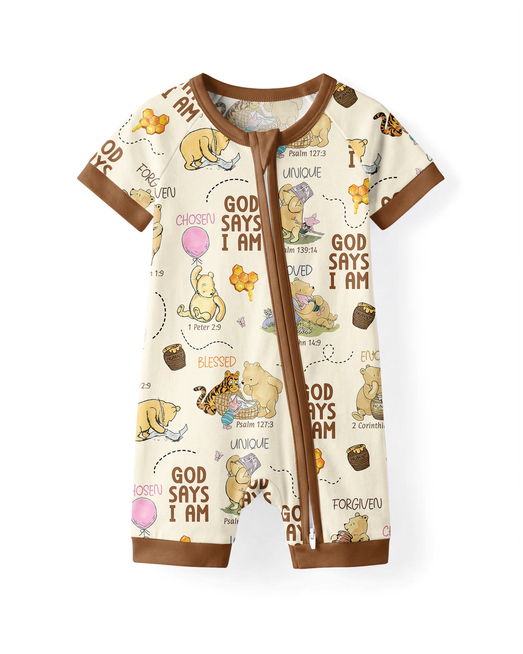 God Says I Am – Little Blessings Bamboo Shorty Zippy