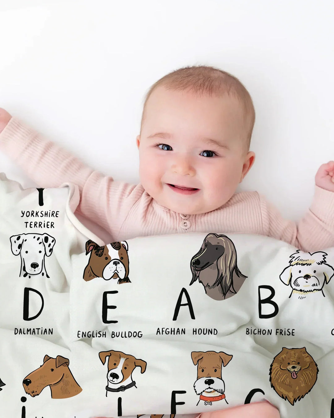 Funny Dogs Alphabet Bamboo Blanket