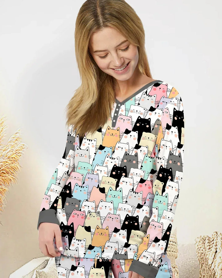 Purrfect Crowd Bamboo Women Pajama Set