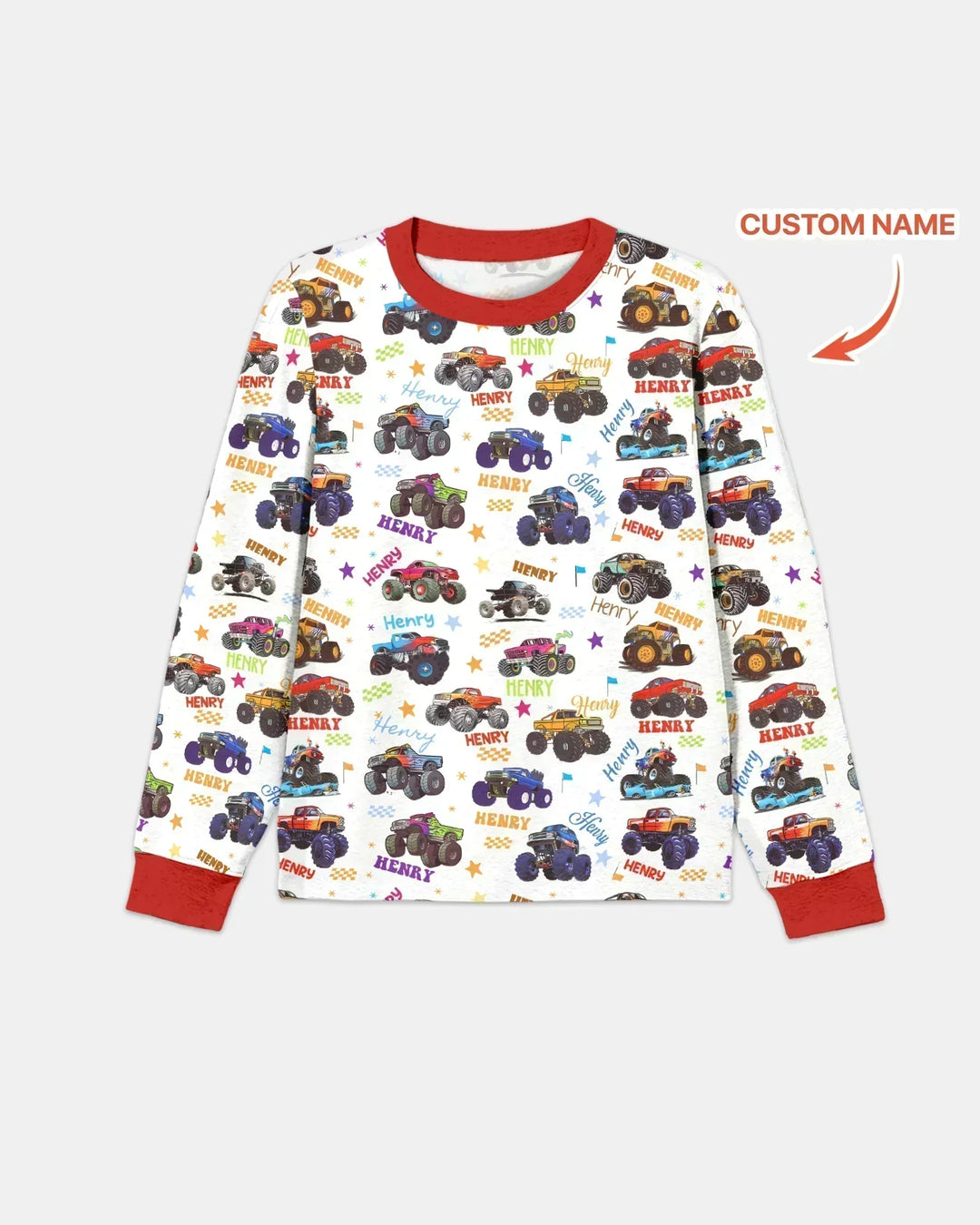 Monster Truck Custom Name Bamboo Men's Pajama Set