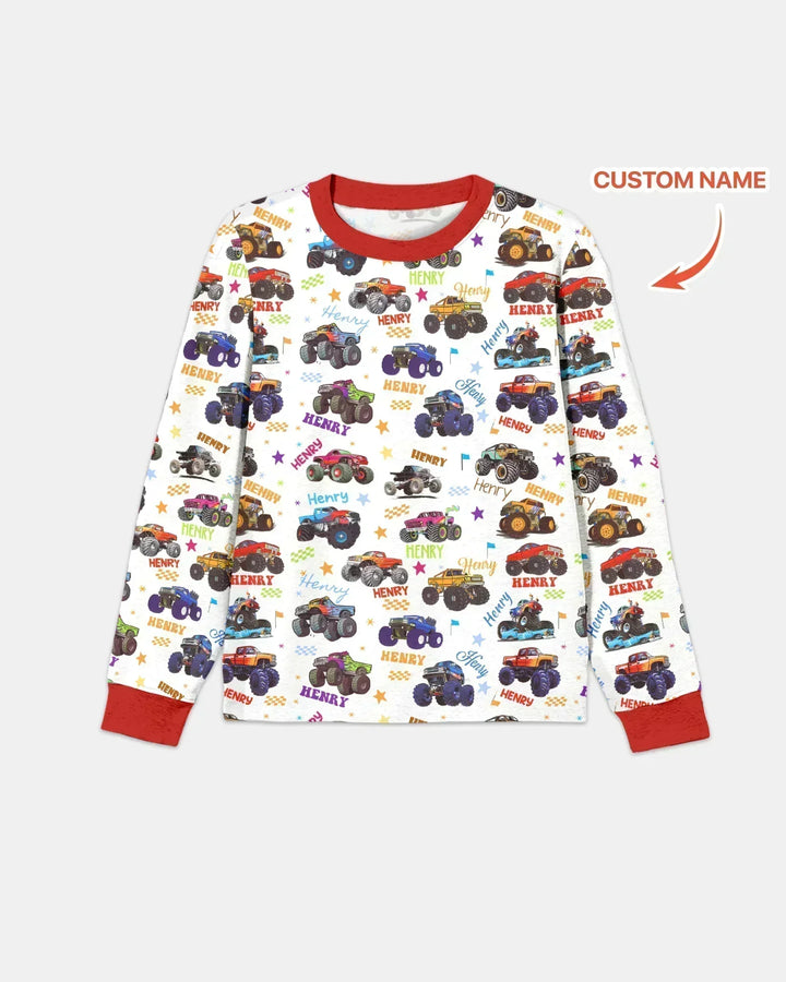 Monster Truck Custom Name Bamboo Men's Pajama Set