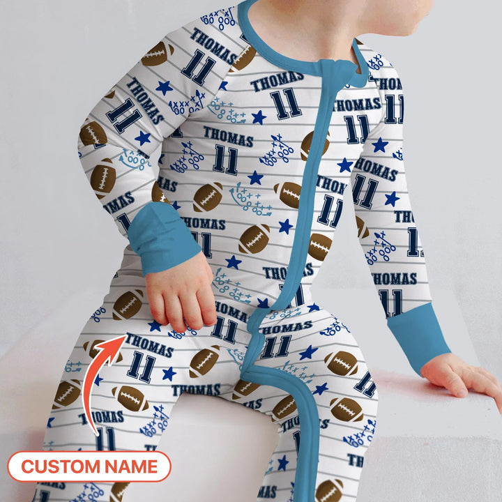 Custom Name Football Time Bamboo Convertible Zippy